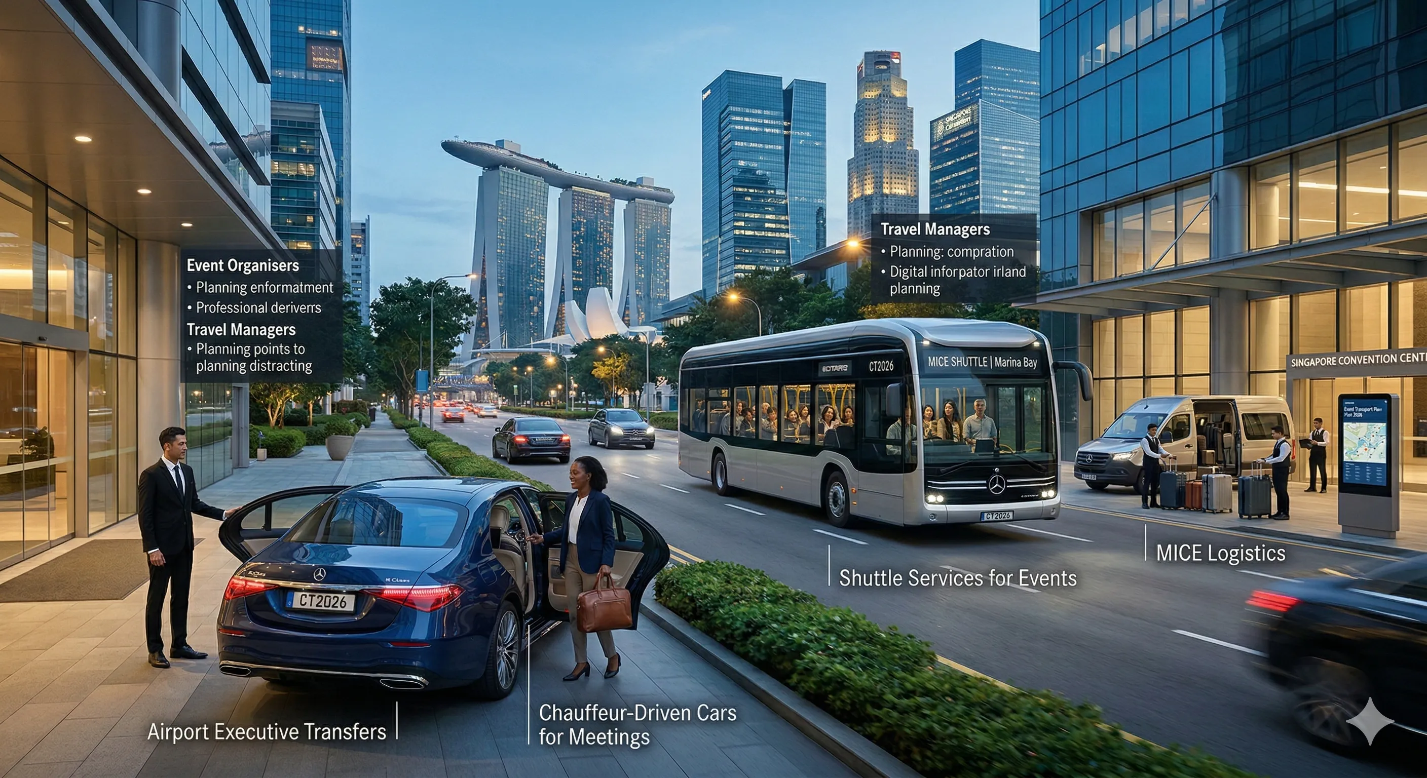 Executive chauffeur car for corporate transport in Singapore